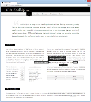 Screenshot of maTooltip.com
